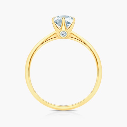 Pierścionek zaręczynowy The Journey: złoty, akwamaryn